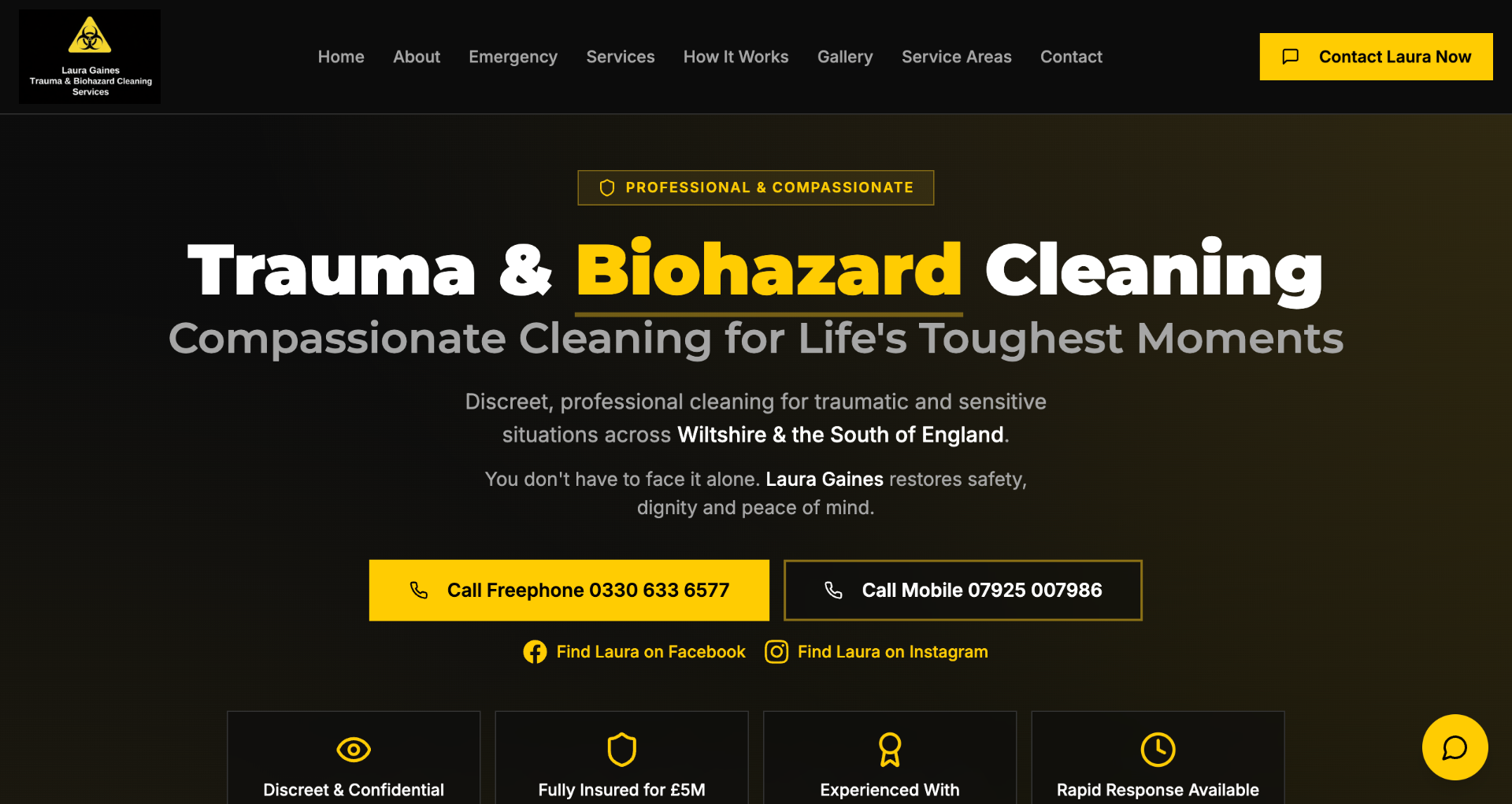 Laura Gaines biohazard cleaning website