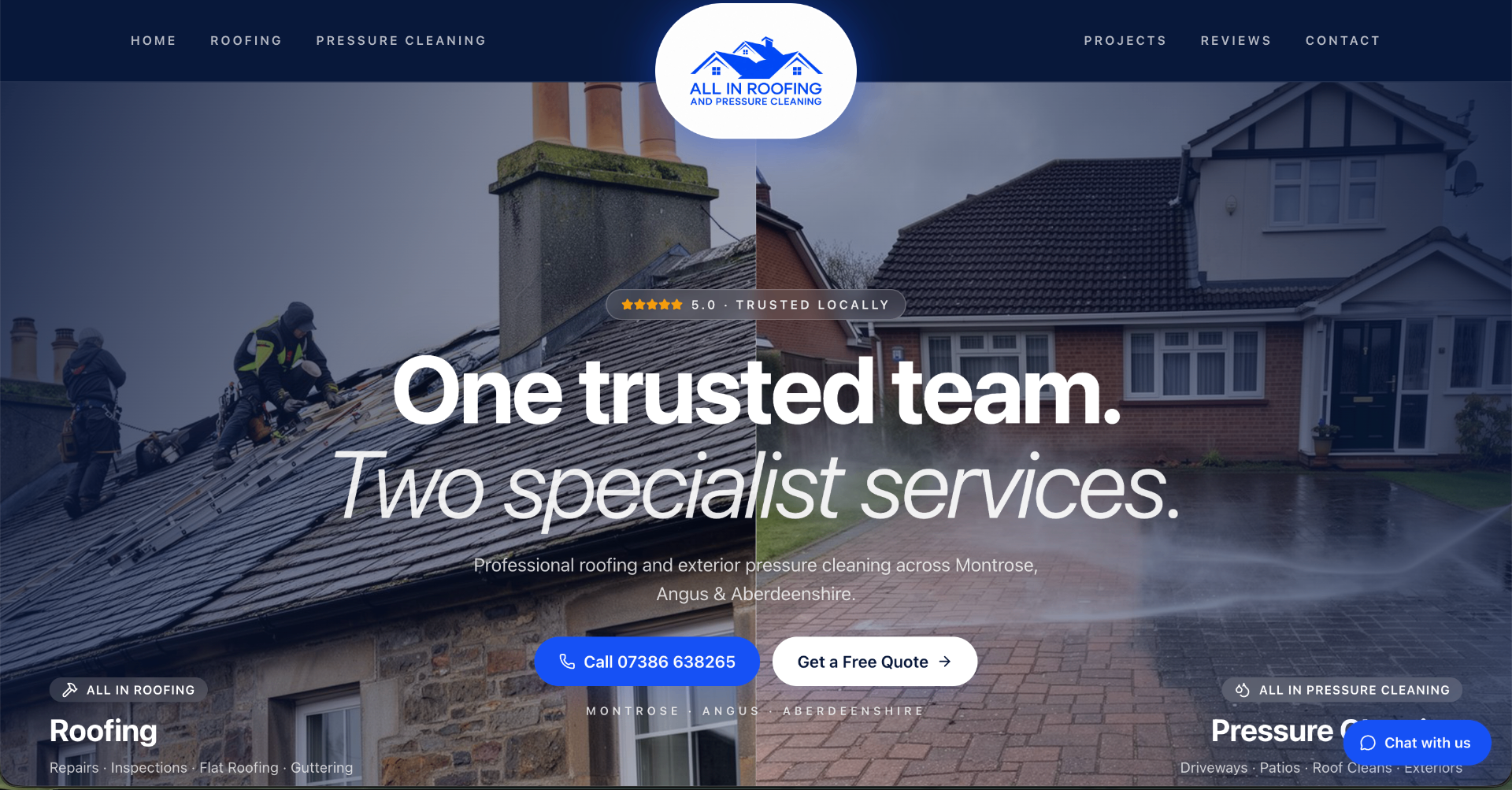 All In Roofing website by TK Marketing