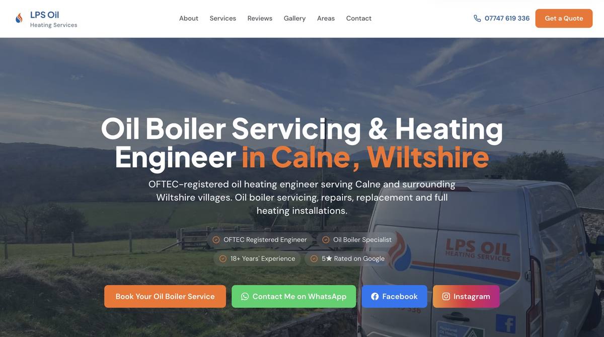 LPS Oil Heating Services website
