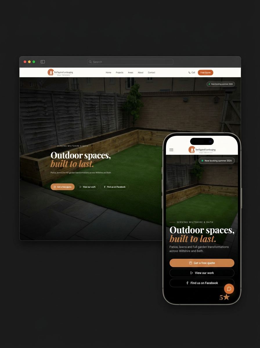 Red Squirrel Landscaping — website design by TK Marketing